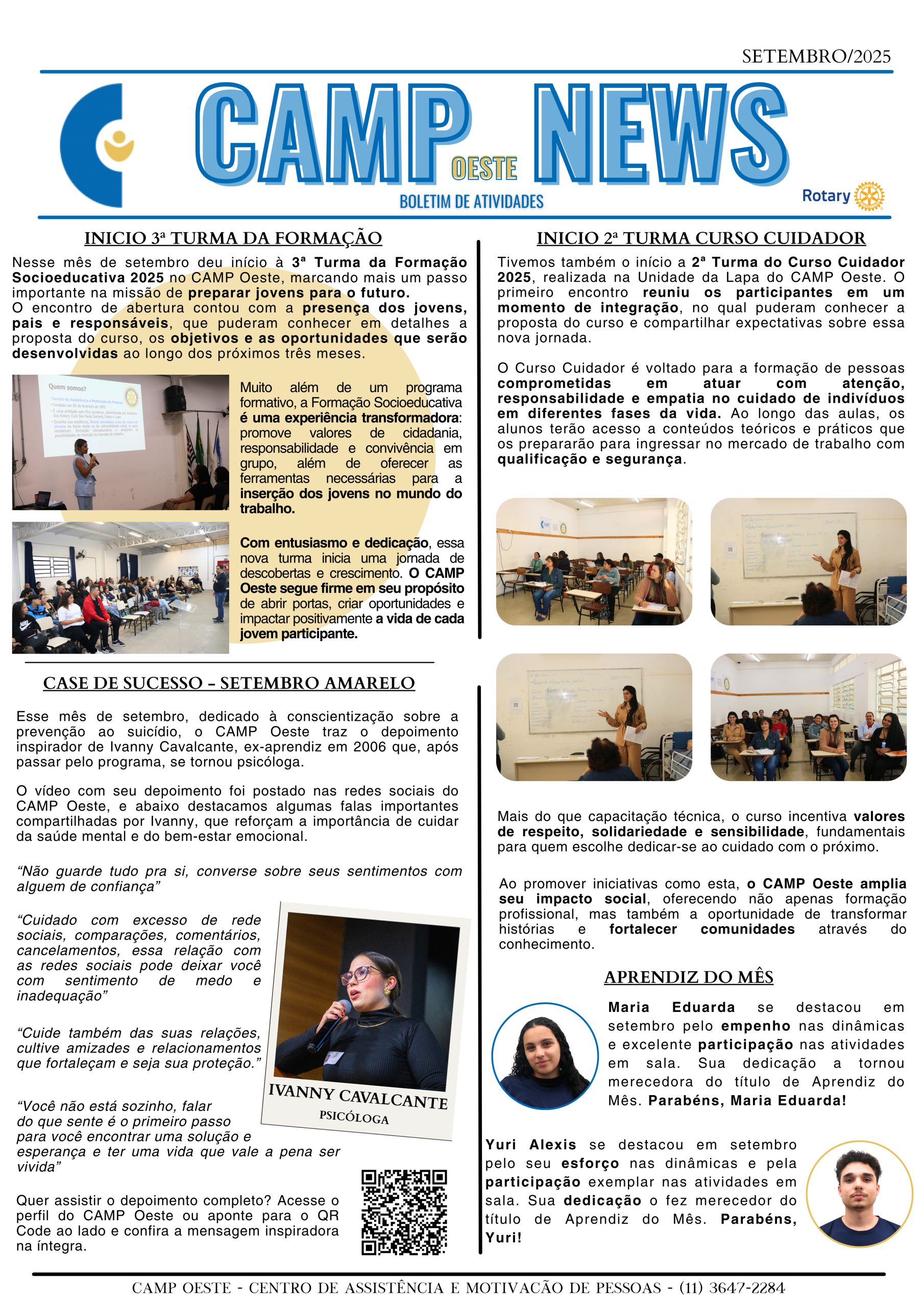 Leia mais sobre o artigo CAMP NEWS – Boletim de Atividades – Setembro 2025